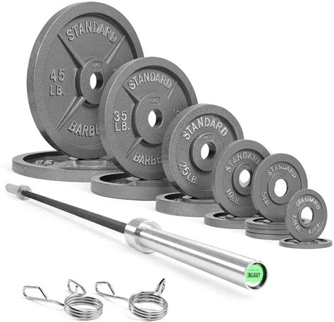 Cap Barbell Olympic Weight Plate Set With Barbell Magma Fitness