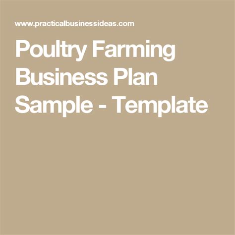 Do you know that you can become that millionaire that you have been. Poultry Farming Business Plan Sample - Template | Farming ...