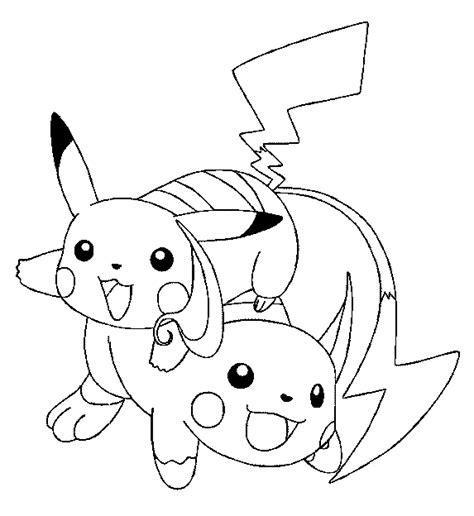 Pikachu And Raichu Coloring Page Free Printable Coloring Pages