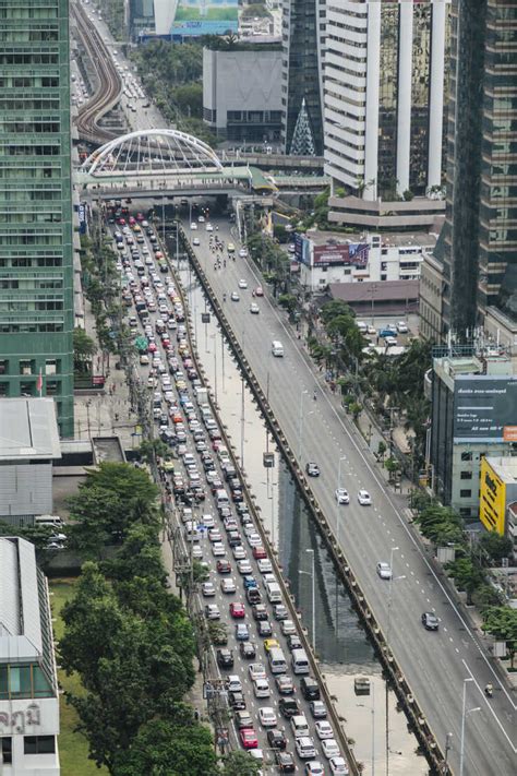 Thailand Bangkok Traffic Jam Stock Photo