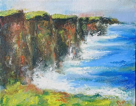 A Painting Of The Cliffs Of Moher Ireland Painting By Mary Cahalan Lee