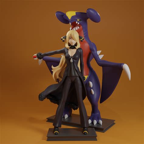 3d File Cynthia And Garchomp 3d Print Model・3d Printing Idea To