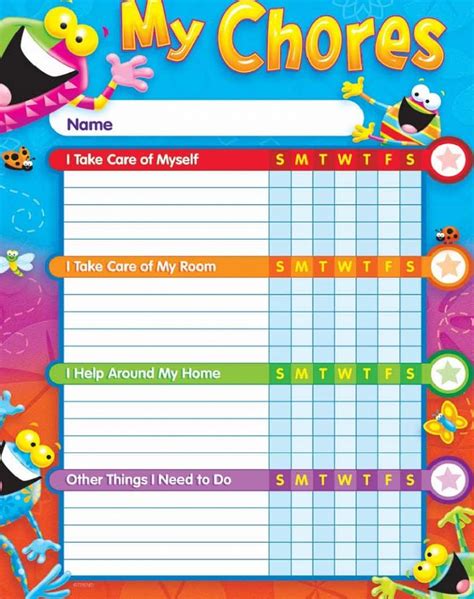 Personalized Kids Chore Reward Chart Printable Sized 8 5 X