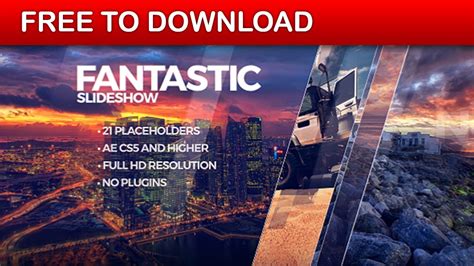 Fantastic Slideshow After Effects Template Free Download Youtube