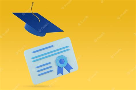 Diploma Y Birrete Aislado Sobre Fondo Amarillo Con Espacio De Copia