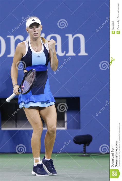 Professional Tennis Player Caroline Wozniacki During Third Round Match At US Open Against