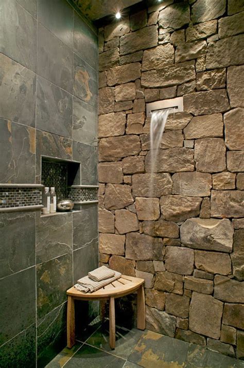 Crunchylipstick 63 Sensational Bathrooms With Natural Stone Walls Via