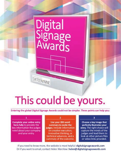Digital Signage Awards 2021 Closing Date Is September 30th Follow Us