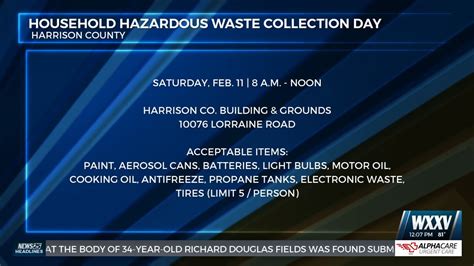Household Hazardous Waste Collection Day In Harrison County Wxxv News