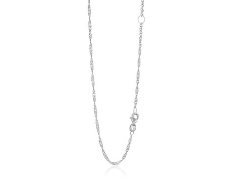 Adjustable Singapore Chain In 14k White Gold 17mm Richard Cannon