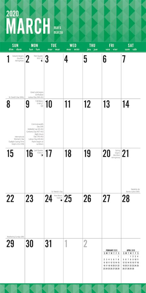 Jumbo Grid Large Print 2020 Square Wall Calendar By Plato