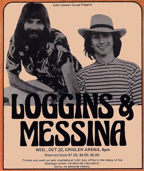 LOGGINS & MESSINA Concert Advertise | Vintage concert posters, Concert posters, Concert advertising
