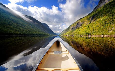 1920x1080px 1080p Free Download Perspective Canoe In The River