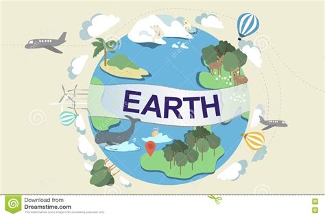 Earth Ecology Environment Conservation Globe Concept Stock Illustration