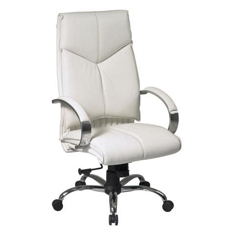 Office Star Pro Line Ii Deluxe High Back White Executive Leather