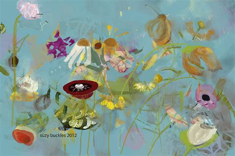 Cool Abstract Floral Painting By Suzy Buckles
