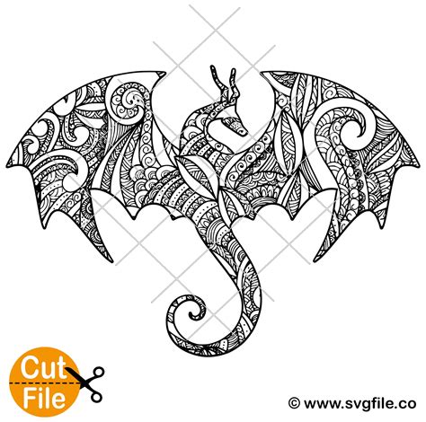 Dragon Mandala SVG - Svgfile.co - 0.99 Cent SVG Files - Life Time Access