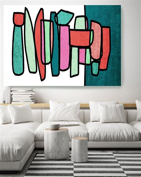 mid century modern colorful art canvas print midcentury etsy abstract art collection canvas
