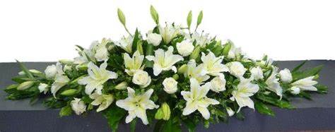 Coffin Spray Of White Lilies And Roses Buy Online Or Call 01204 699333