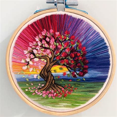 Artist Combines Her Love Of Color And Embroidery To Hand Stitch