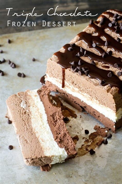 Lighter taste and texture with white whole wheat! Triple Chocolate Frozen Dessert {An Easy No Bake Dessert ...