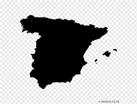 Mapa De Espa A Mapa Monocromo Negro Silueta Png Pngwing