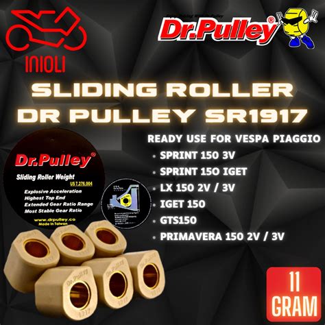 Jual Sliding Roller Dr Pulley 1917 11 Gram Vespa Piaggio Sprint 150 Primavera 2v 3v Iget 150 Lx