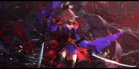 Anime Girls Anime Fategrand Order Sword Katana Miyamoto Musashi