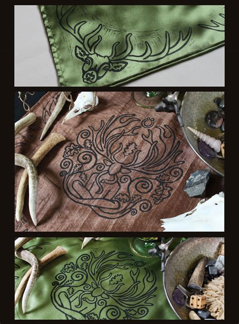 Cernunnos Altar Cloth By Imogen Smid Of The Stags Head Studio Hand
