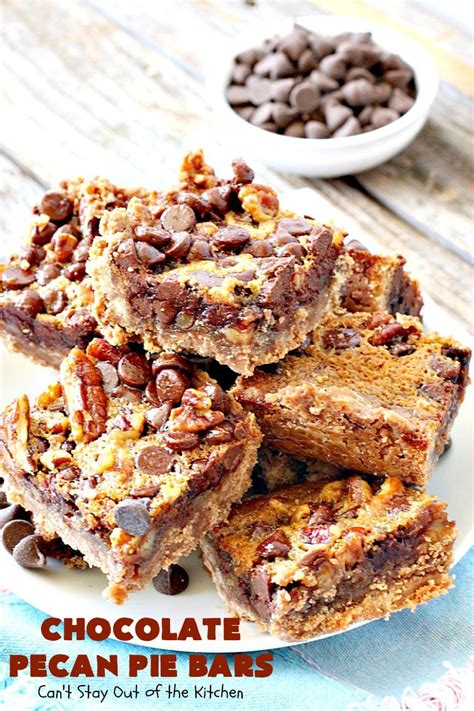 Fold in the pecans and chocolate chips. chocolate pecan pie bars