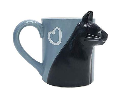 Pair Cats Kiss Pair Mugs Coffee Mugs D Black White Cats Etsy