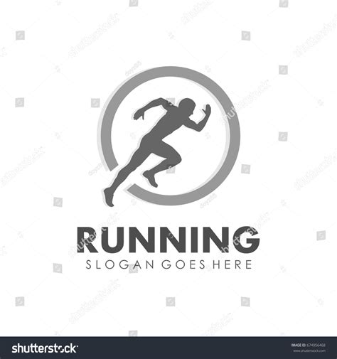 Running Man Jogging Marathon Logo Template Stock Vector Royalty Free