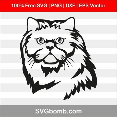 Free SVG: Cat Head Line Art DXF Cut File | SVGBOMB