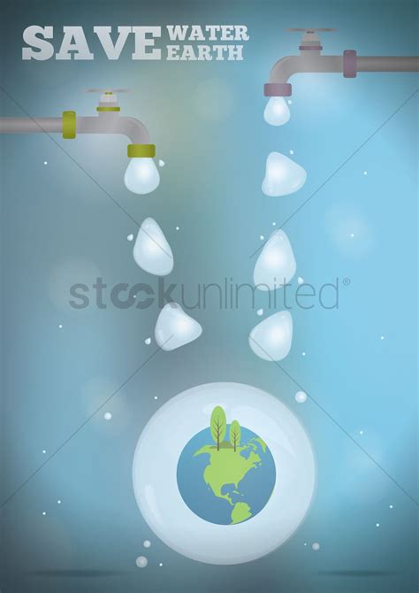 Save Water Save Earth Poster Vector Image 1548233