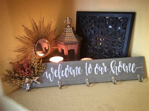 Welcome to our home sign welcome sign welcome coatrack | Etsy | Home signs, Welcome sign, Faux ...