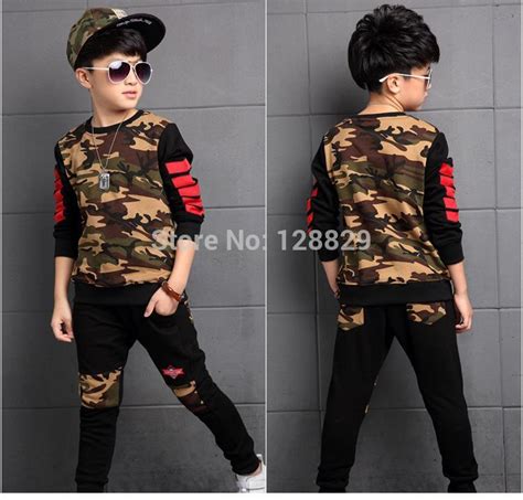 Image not available photos not available for this variation. Children Clothing Sets For Boys Camouflage Sports Suits ...