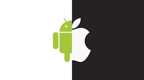 Download An Apple Logo And An Android Logo Wallpaper