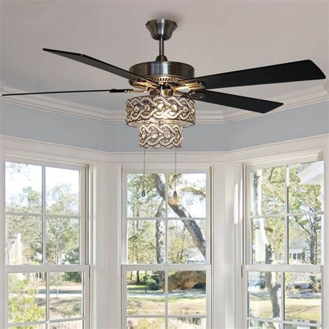 How can i fix the pull chain on my ceiling fan that broke off inside the switch? House of Hampton® 52" Nowthen 5 - Blade Crystal Ceiling ...