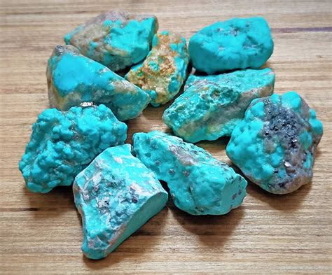 Natural Raw Turquoise Natural Specimen With Pyrite Inside Etsy