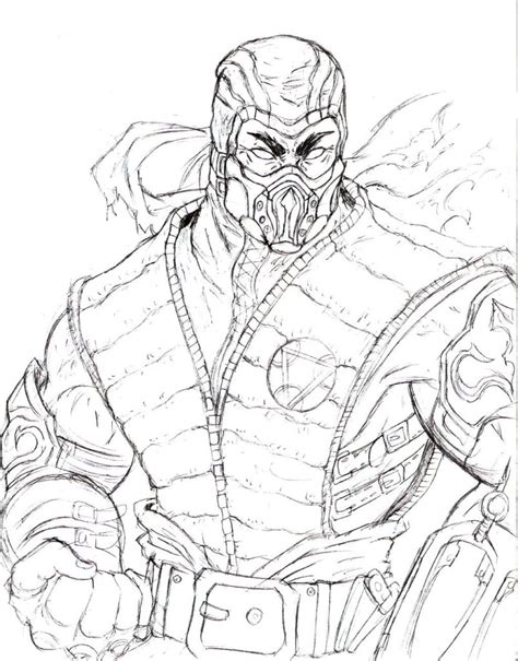 Mortal Kombat Coloring Pages Sub Zero