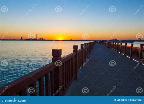 The Wooden Trestle Sunset Stock Image Image Of Sanyong 60523599