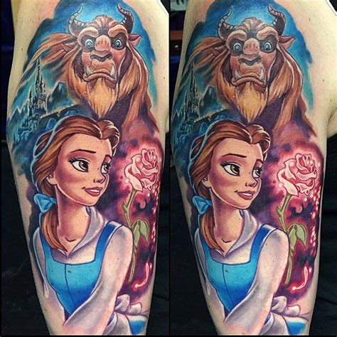 Beauty And The Beast Done By Joshbodwell Inkeddisney Disney Tattoos