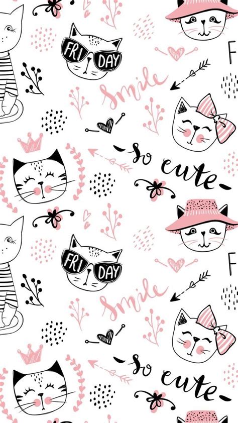 Cute Gambar Kartun Wallpaper Kucing Lucu Pink Spesial 20 Gambar