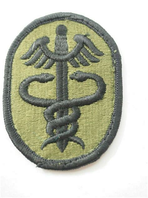 Usarmy Health Services Command Insignia Shoulder Patch Black On Green