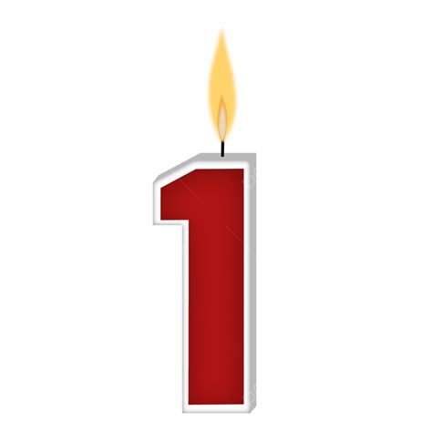 Number 1 With Candle Clipart