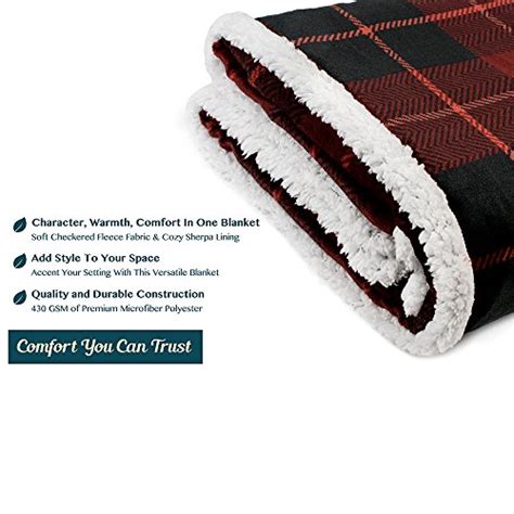 Pavilia Premium Plaid Sherpa Fleece Bed Blanket Twin Size Super Soft