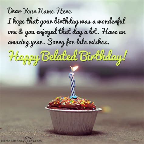 Belated Birthday Wishes Cake