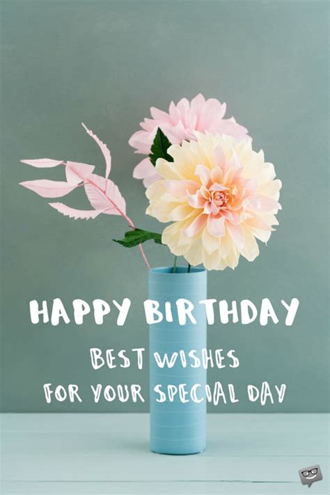 Birthday Quote On Card With Flowers