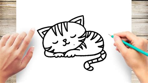 Cat Laying Down Sketch How To Draw A Cat Laying Down With Curved Lines