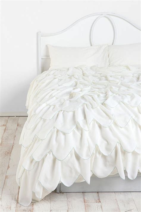 Urban Outfitters Stitched Scallop Ruffle Duvet Cover Love Ruffle